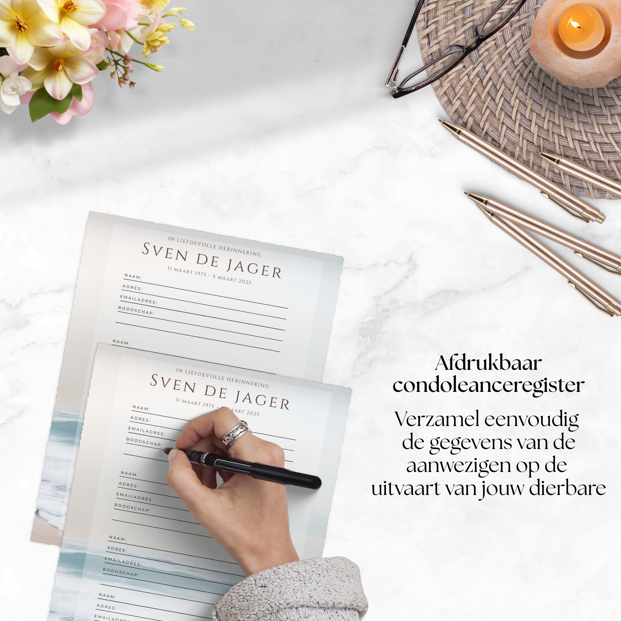 Condoleanceboek uitvaart zelf aanpassen