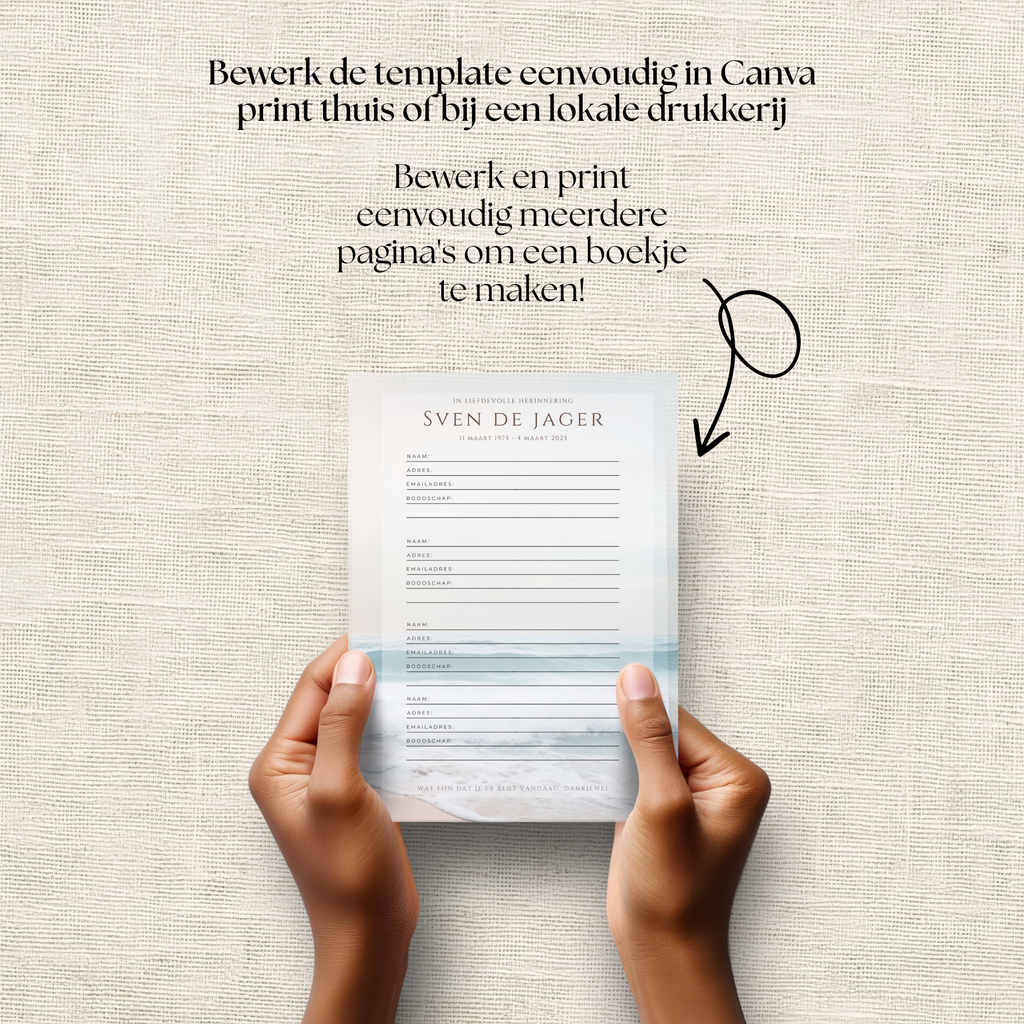 Gastenregister Canva template om te printen