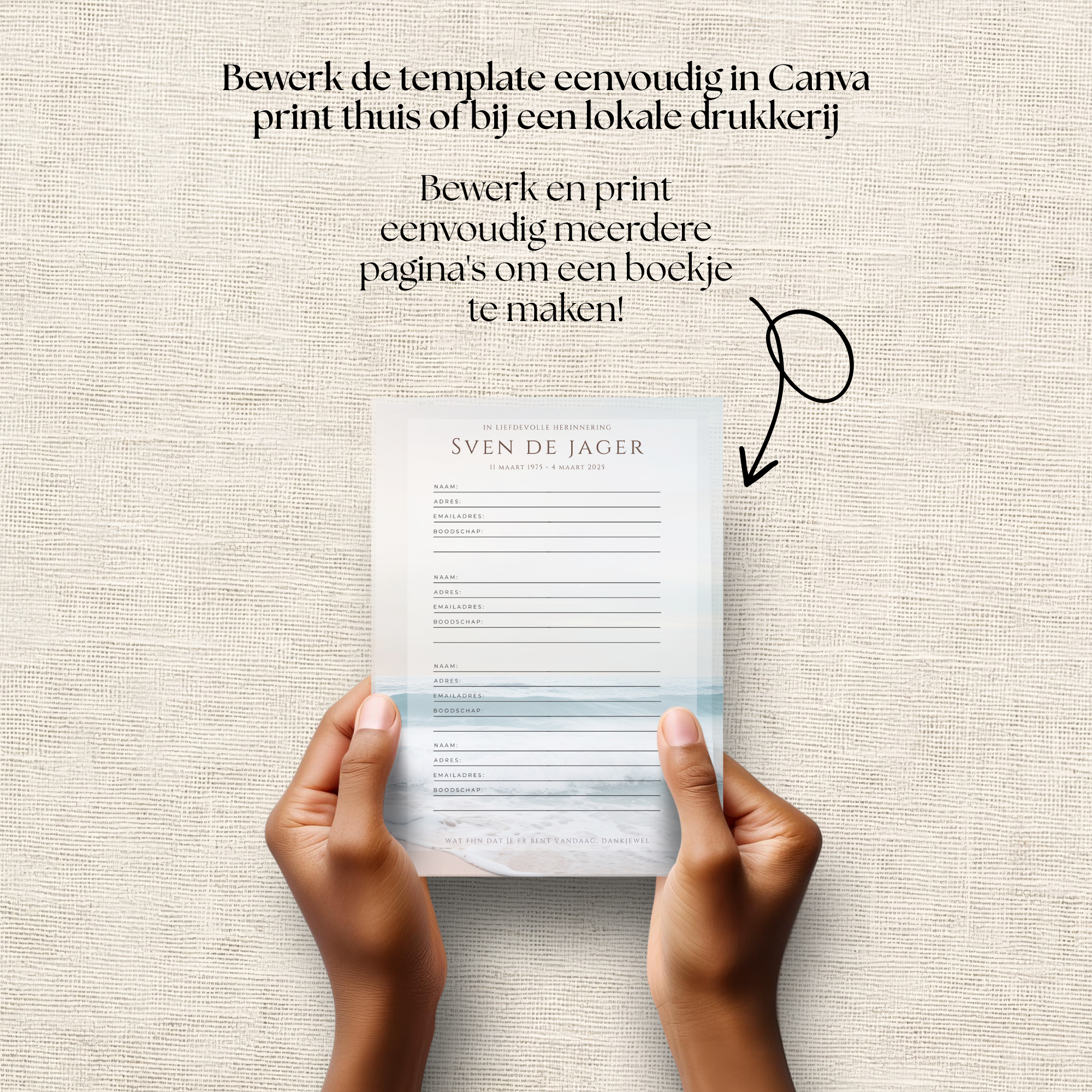 Gastenregister Canva template om te printen