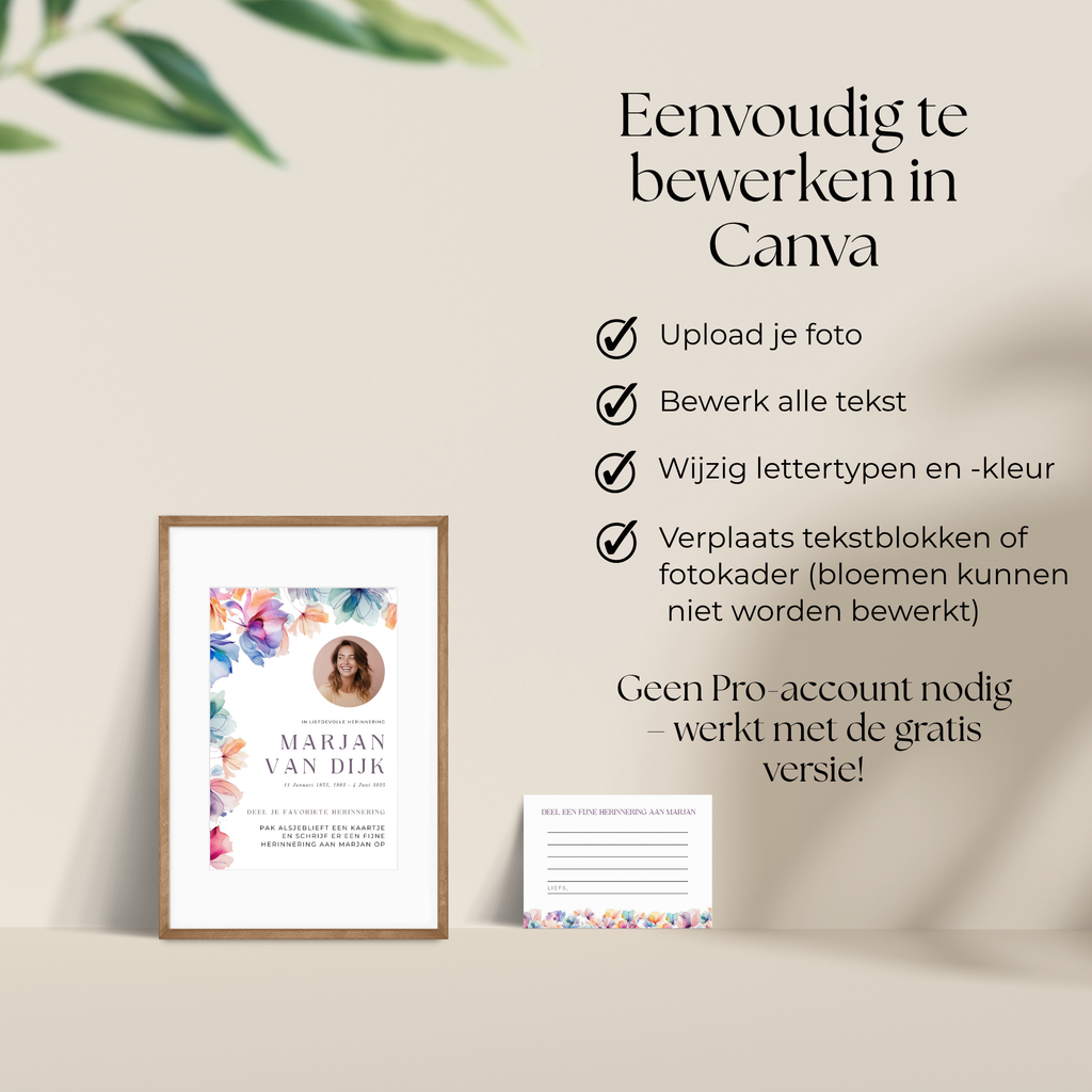 A7 herinneringskaartjes Canva template