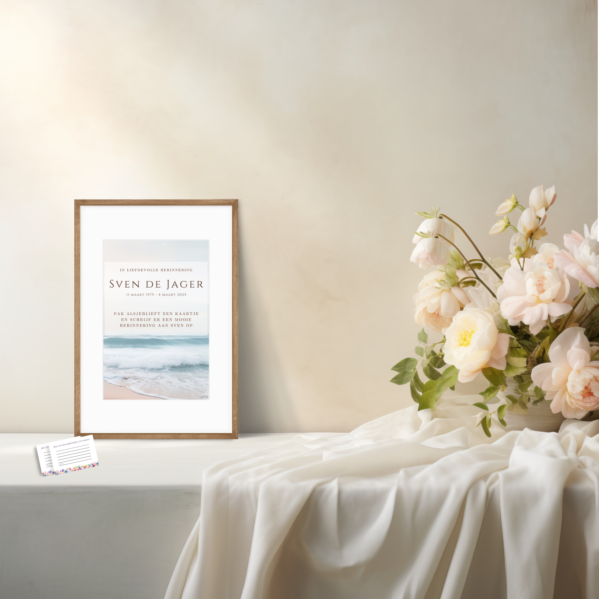 Canva template herinneringsset crematie kustdesign