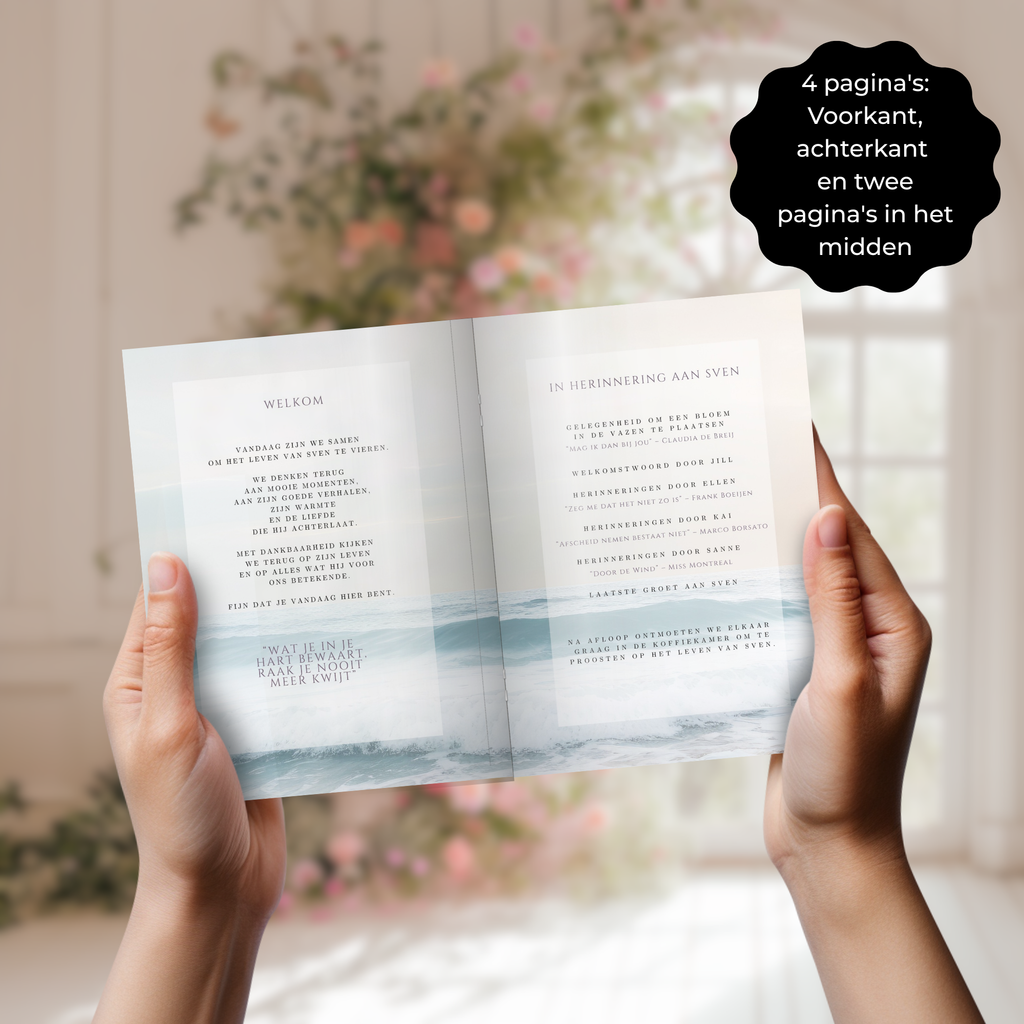 Programmaboekje crematie Canva