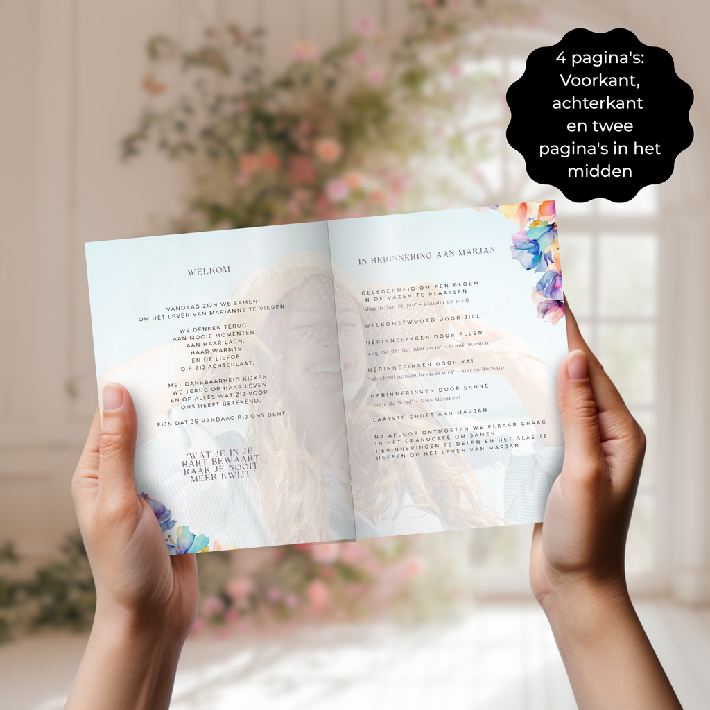 Programmaboekje crematie Canva