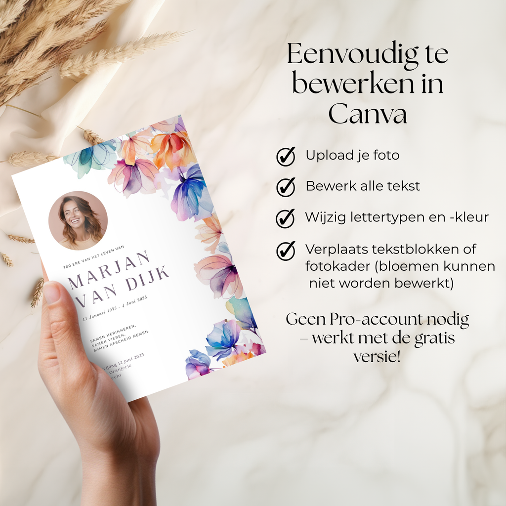     Uitvaartprogramma Canva template
