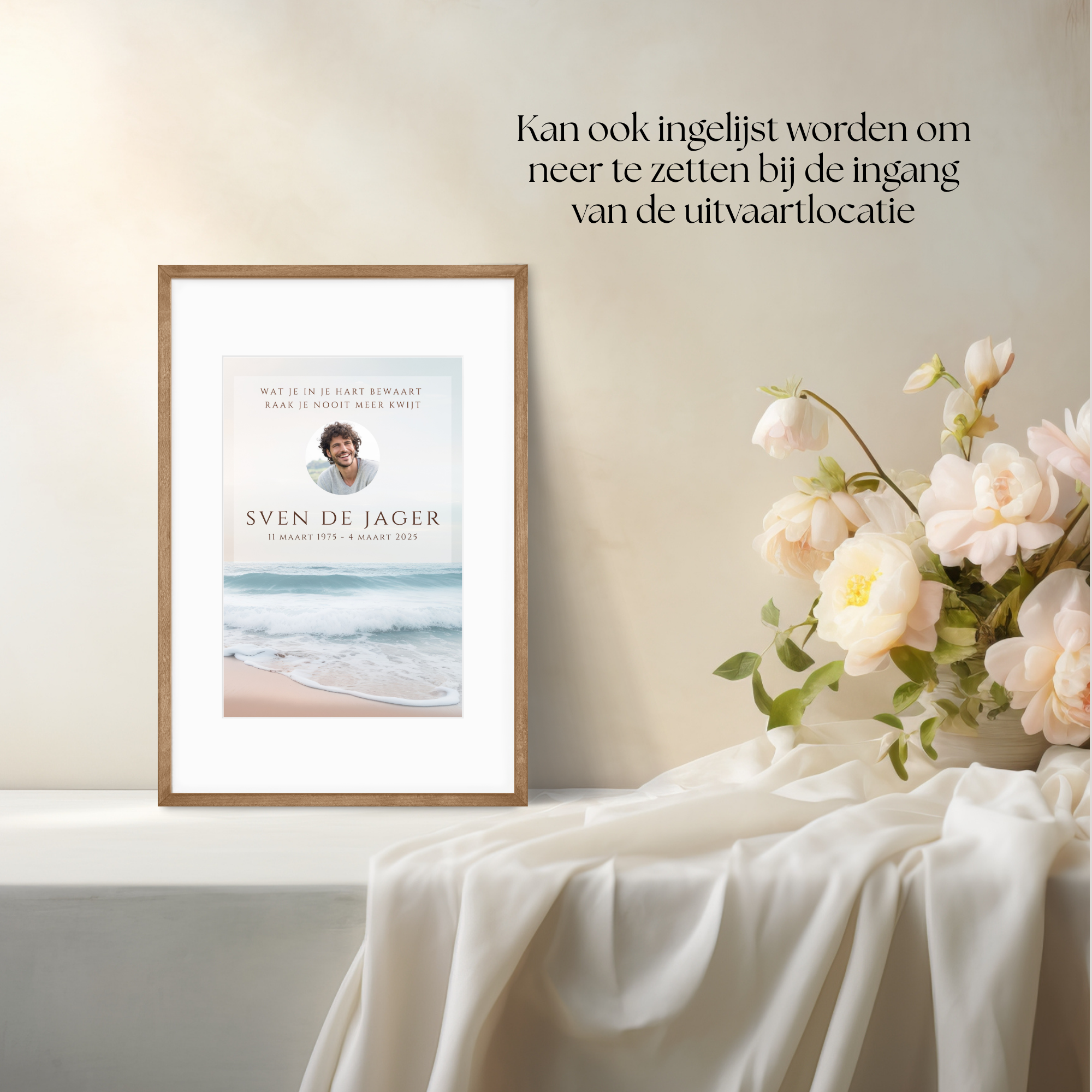 Welkomstbord uitvaart strand en zee